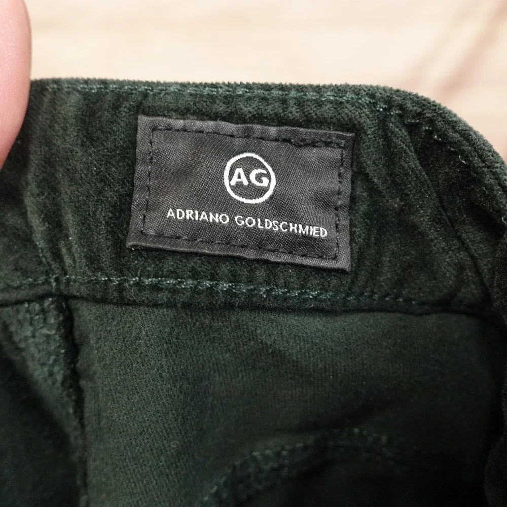 AG Adriano Goldschmied Pants Womens 30R Green Velvet The Farrah Skinny 30x29.5